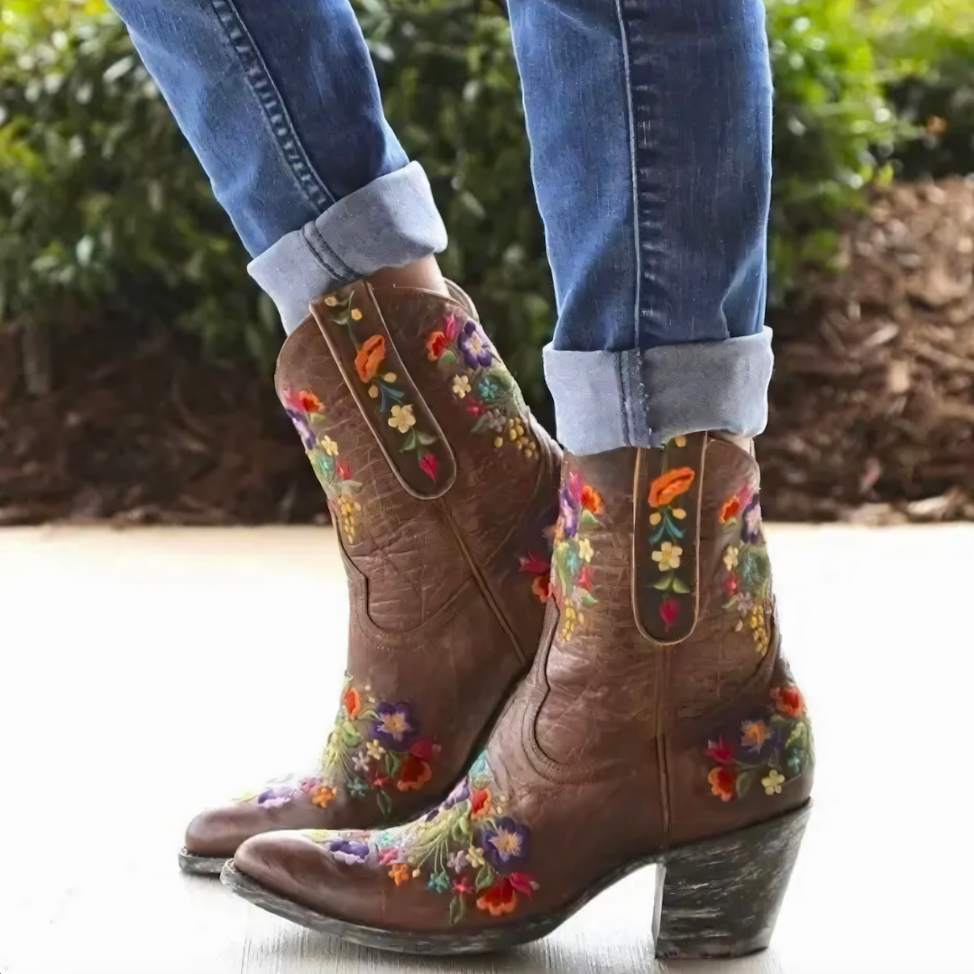 WasserdichteCowboy-Stiefel Damen Vintage Stil