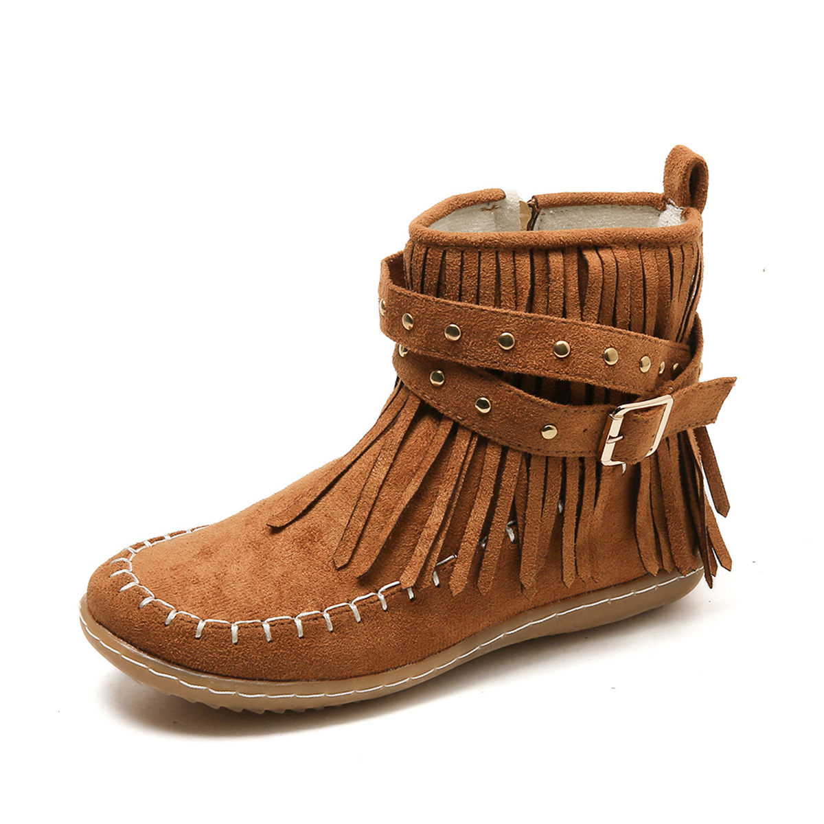 Damen Stiefel Western Style Fransen Weich Bequem - BerlinGlamour