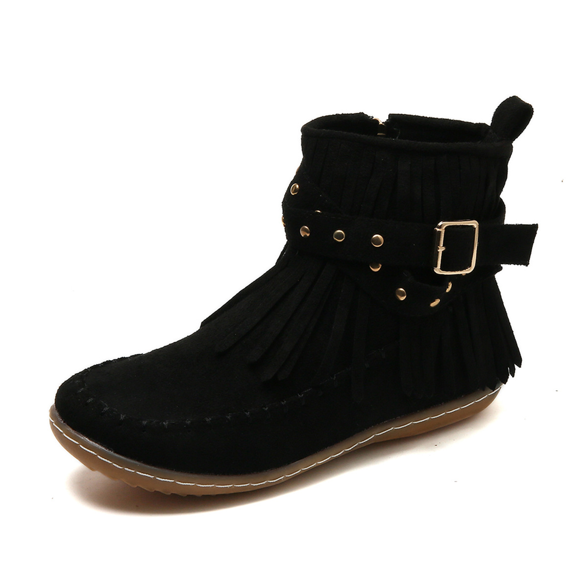 Damen Stiefel Western Style Fransen Weich Bequem