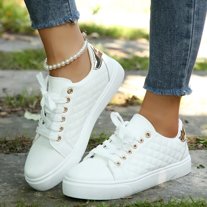 Damen Sneaker Freizeit Schuhe Schnürung Bequem - BerlinGlamour