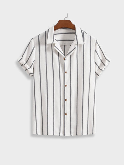 Herren Sommer Set Gestreift Hemd & Shorts Maritim