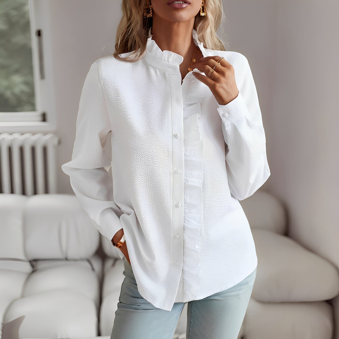 Elegante Damenbluse Stilvoll Damenoberteil Modern