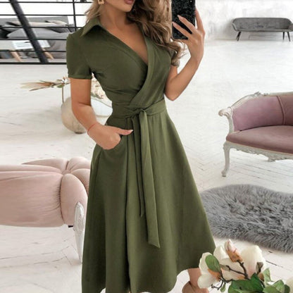 Elegantes Damen A-Linien-Kleid Zeitlos Lang