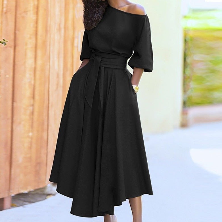 A-Linien-Kleid Binden Schnürkleid Elegант - BerlinGlamour