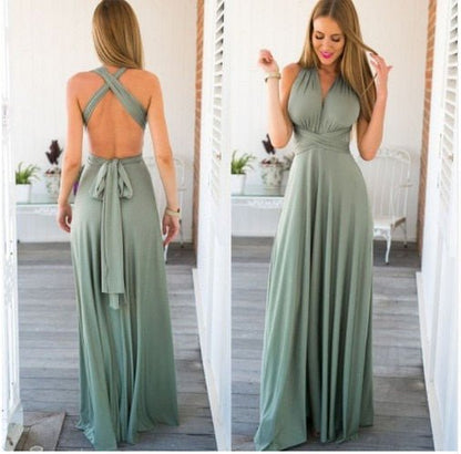 Elegantes Maxikleid Ohne Rücken für Frauen Lang Abendkleid