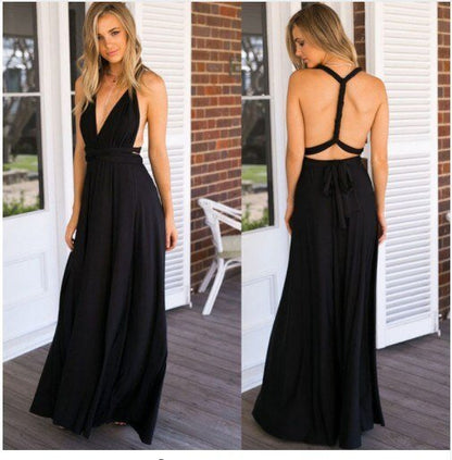 Elegantes Maxikleid Ohne Rücken für Frauen Lang Abendkleid