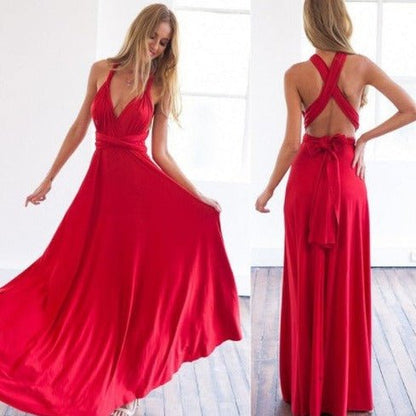 Elegantes Maxikleid Ohne Rücken für Frauen Lang Abendkleid