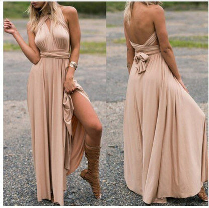 Elegantes Maxikleid Ohne Rücken für Frauen Lang Abendkleid