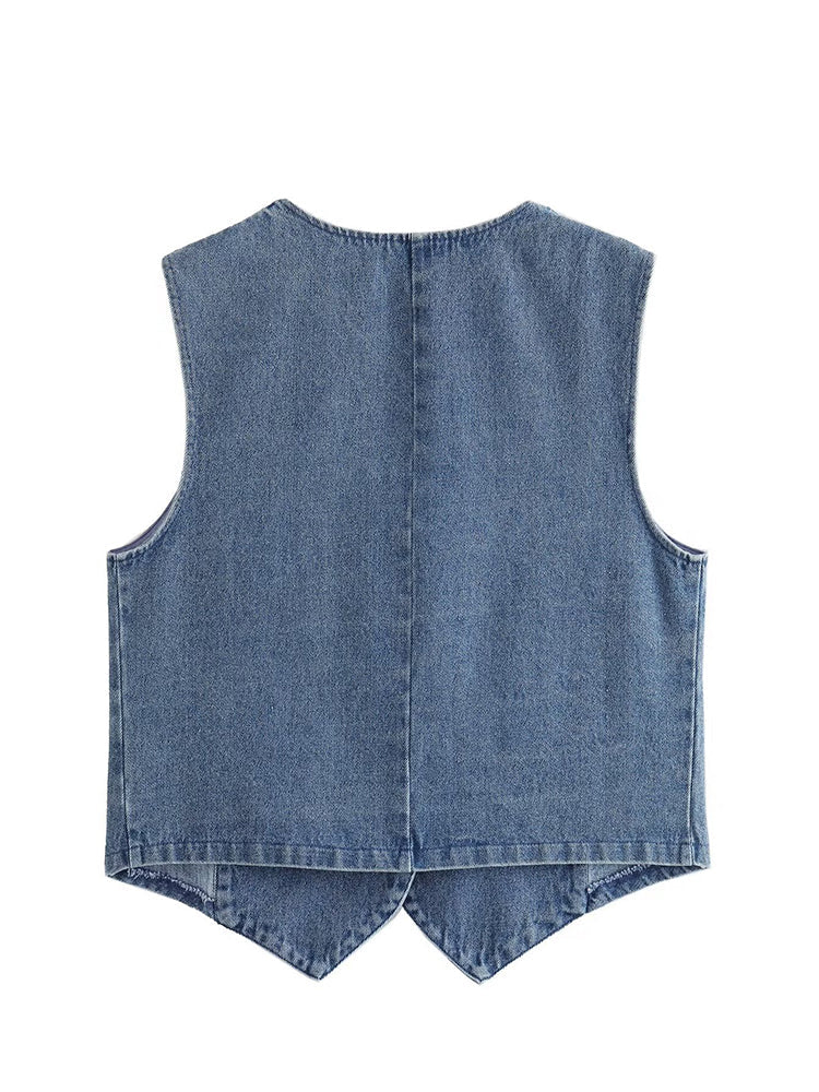 Blaue Damen Jeansjacke Modern Trendy