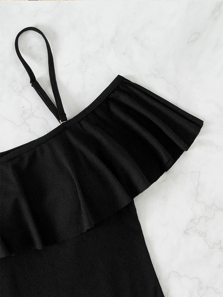 Damen Badeanzug Trägerlos Bikini Style