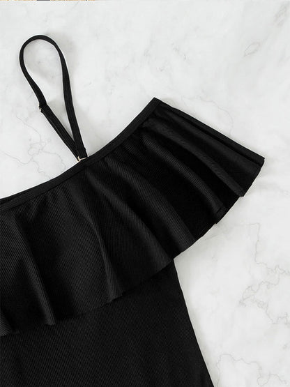 Damen Badeanzug Trägerlos Bikini Style