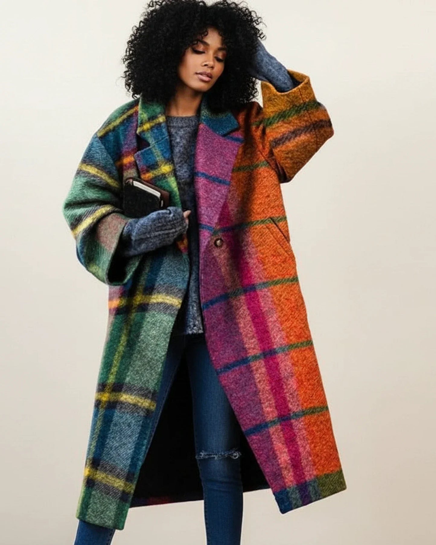 Damen Wintermantel Lang Bunt aus Wolle Warm - BerlinGlamour