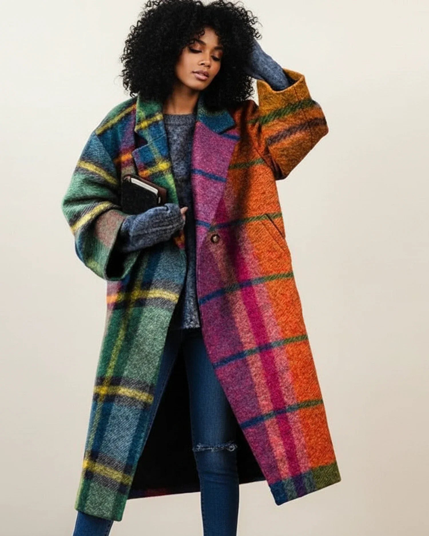 Damen Wintermantel Lang Bunt aus Wolle Warm - BerlinGlamour
