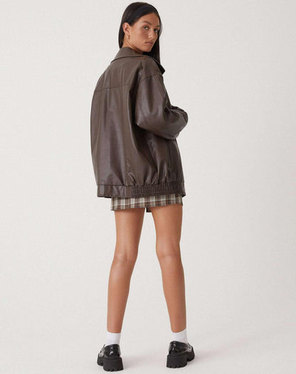 Lederjacke Damen Groß Ledermantel Frauen