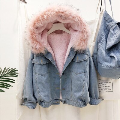 Damen Winterjacke Denim Stilvoll Warm