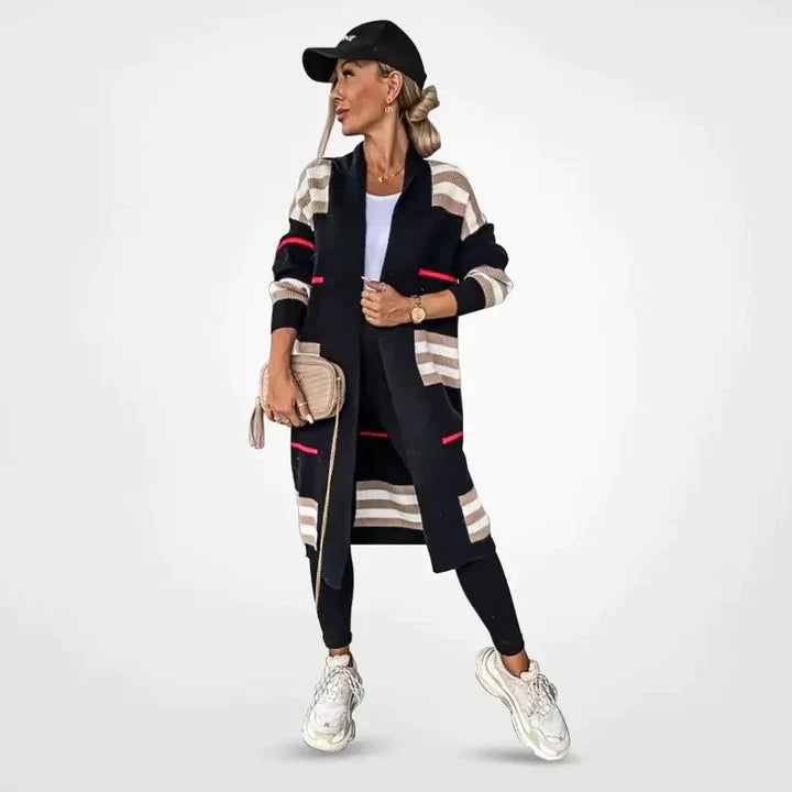 Damen Cardigan aus Holzoptik Modern
