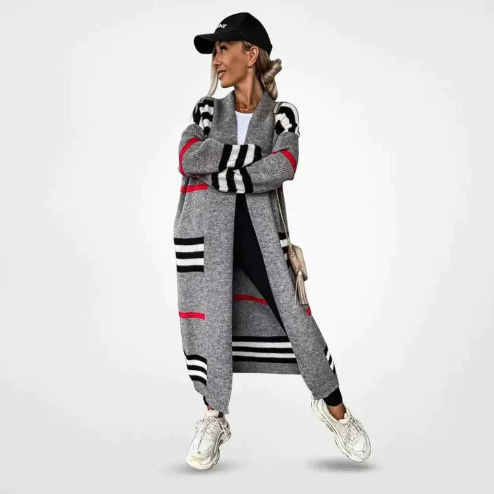 Damen Cardigan aus Holzoptik Modern