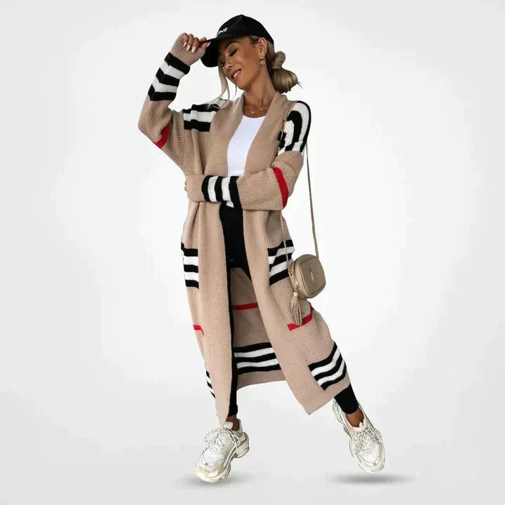 Damen Cardigan aus Holzoptik Modern - BerlinGlamour