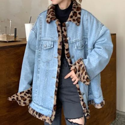 Wendbare Damen Denimjacke Herbst Modern