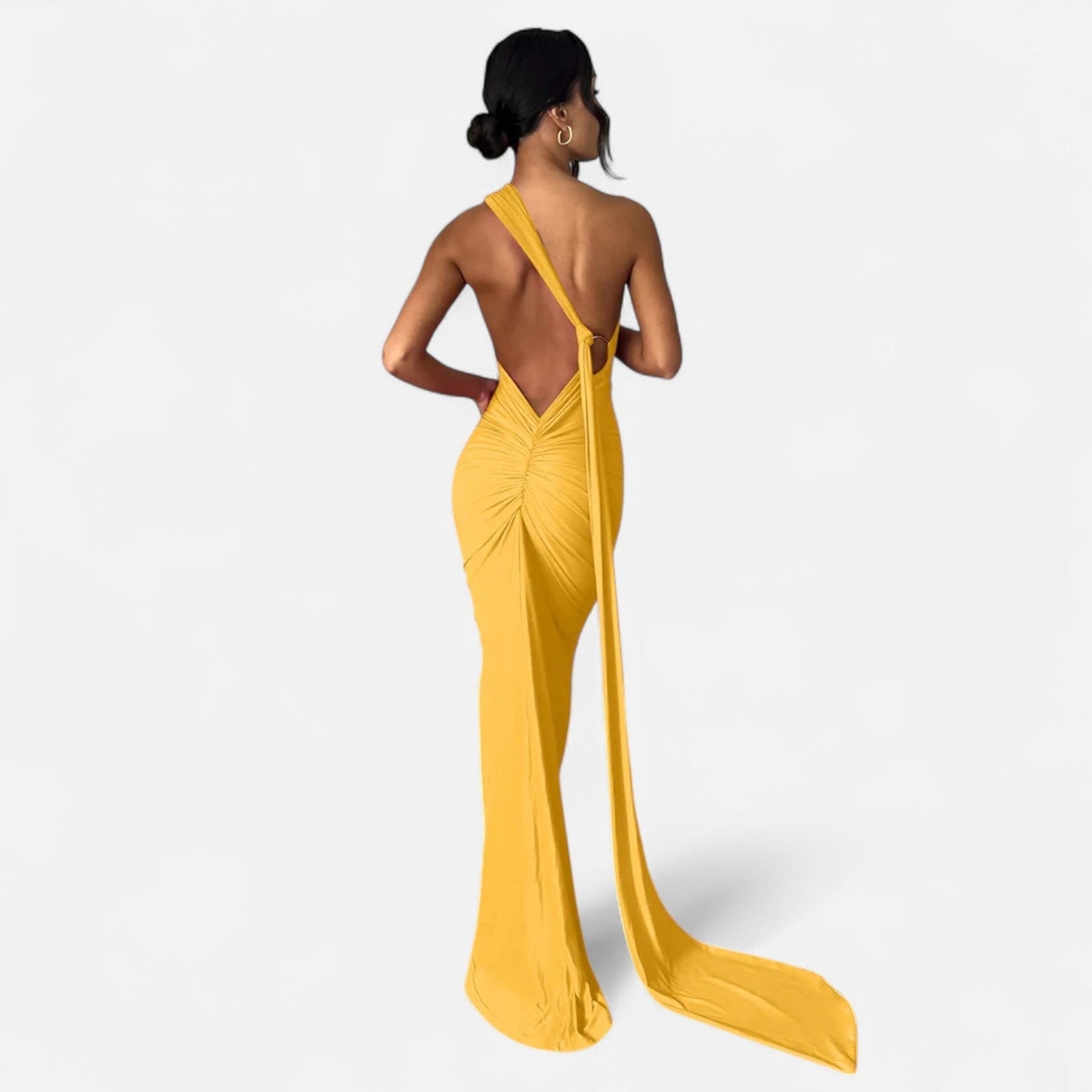 Damen Maxikleid Ein Schulter Neckholder Sommerkleid