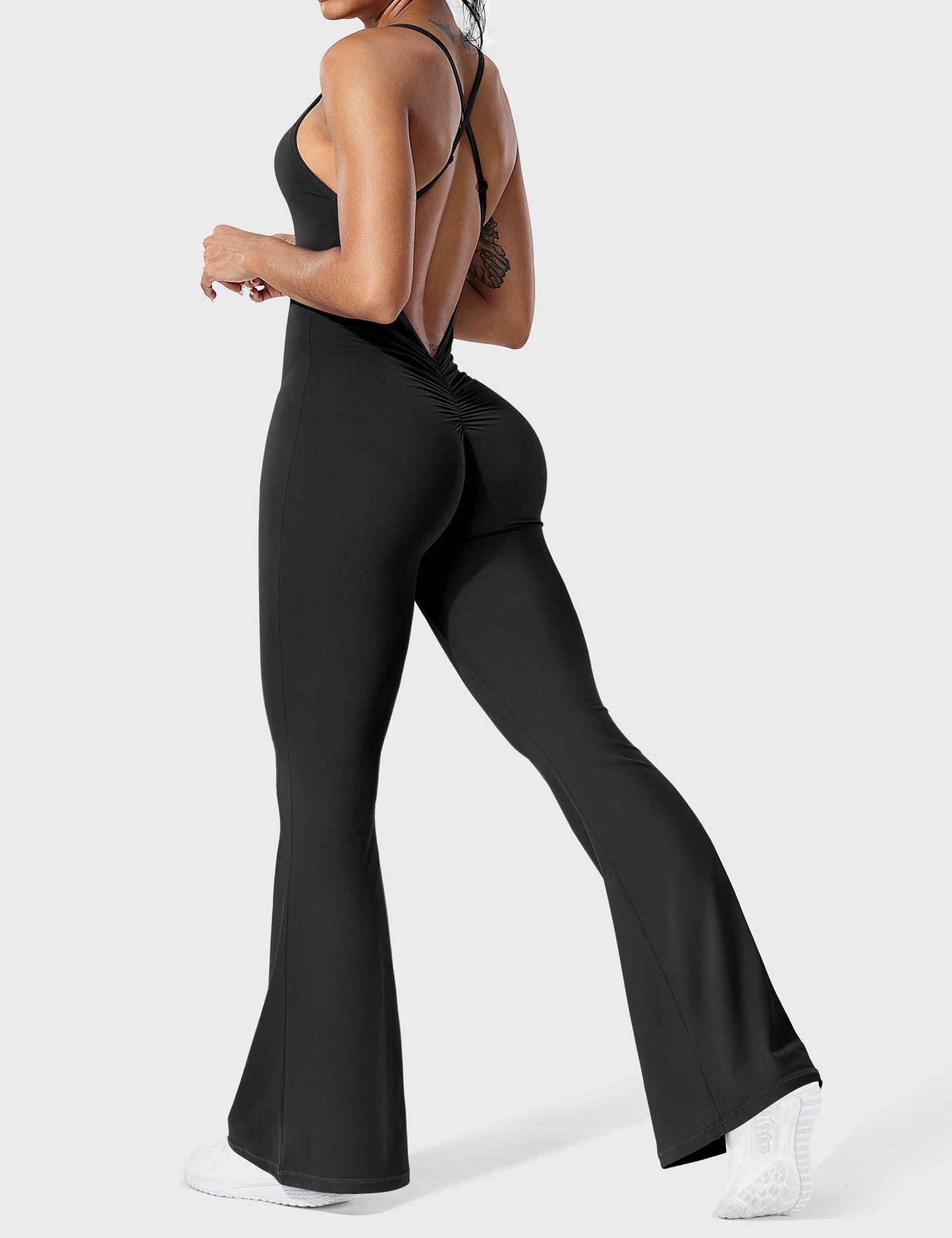 Jumpsuit Damen Flare Ohne Rücken Verstellbar