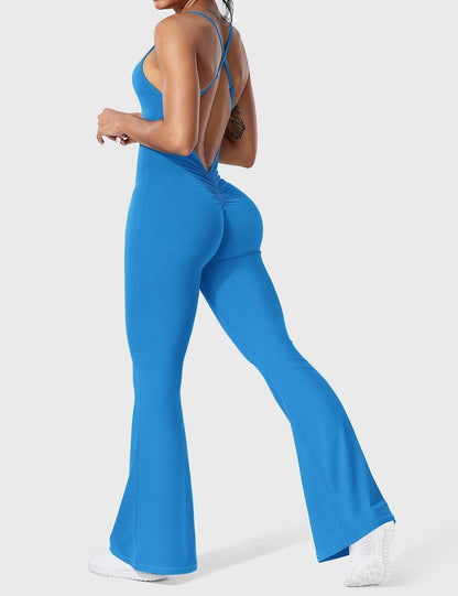 Jumpsuit Damen Flare Ohne Rücken Verstellbar