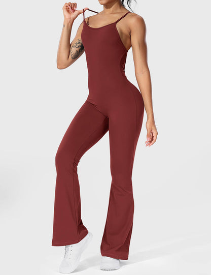 Jumpsuit Damen Flare Ohne Rücken Verstellbar