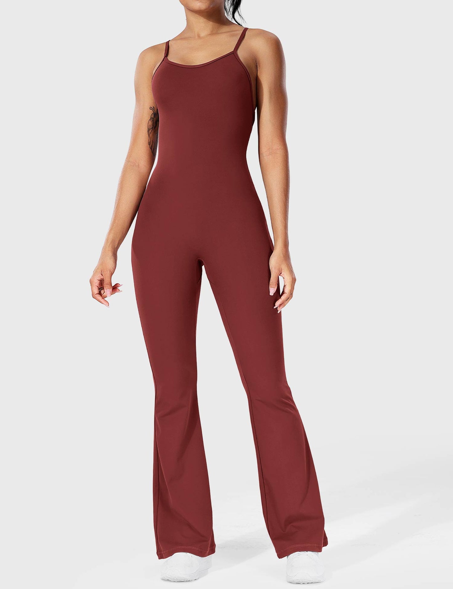 Jumpsuit Damen Flare Ohne Rücken Verstellbar