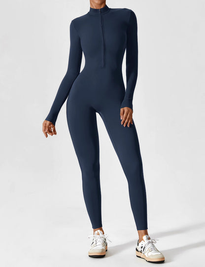 Damen Sommeranzug Langarm Set Reißverschluss Modern