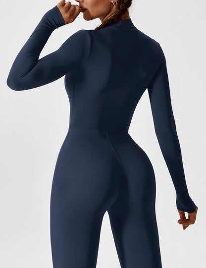 Damen Sommeranzug Langarm Set Reißverschluss Modern