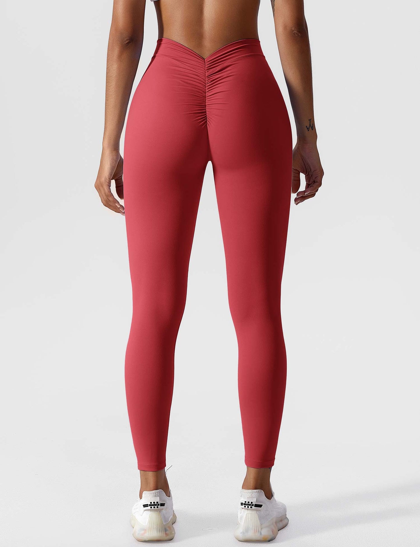 Hohe Stretch Leggings Damen Nahtlos Scrunch