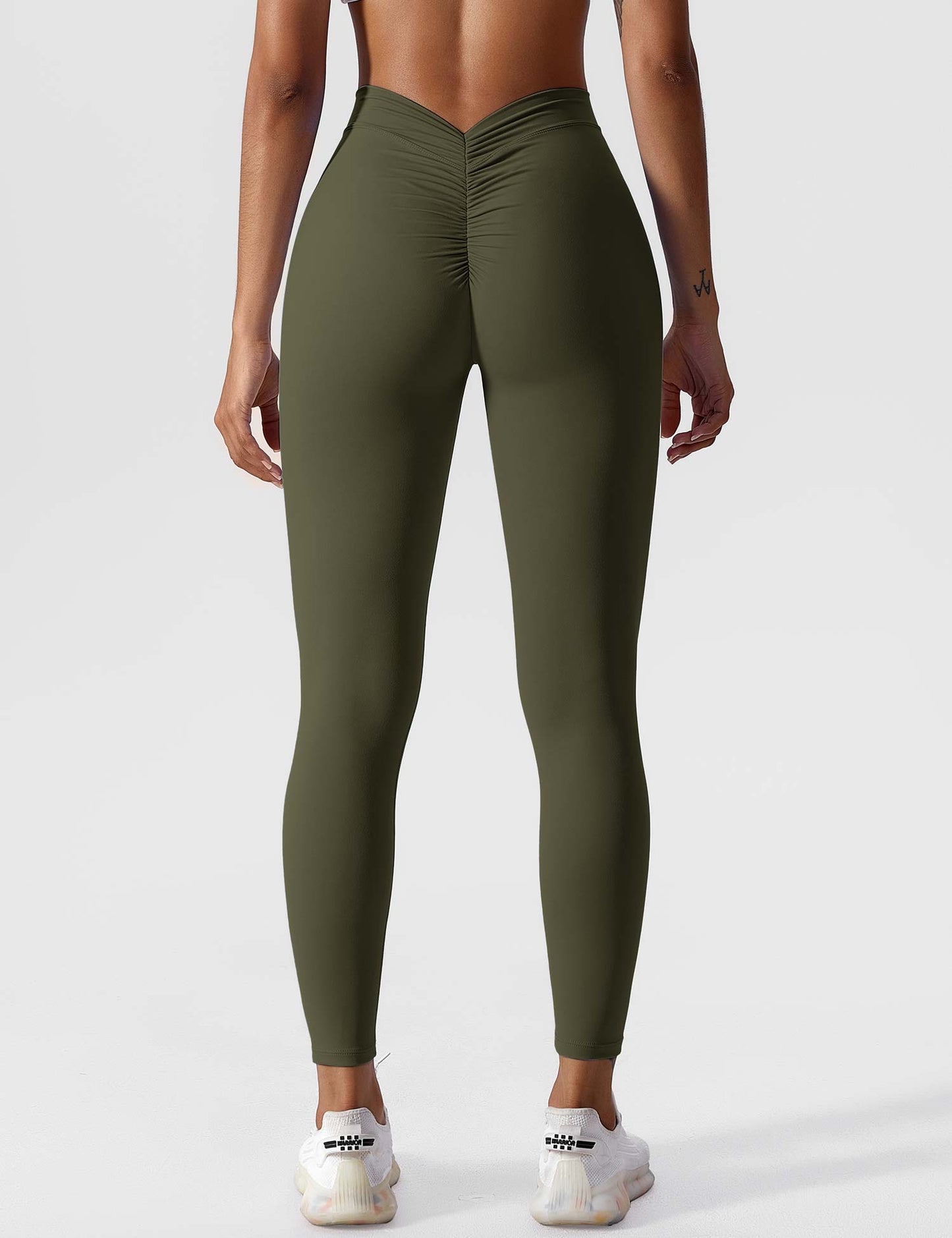 Hohe Stretch Leggings Damen Nahtlos Scrunch
