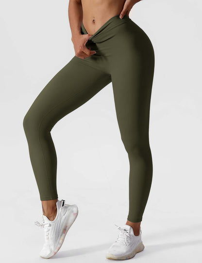 Hohe Stretch Leggings Damen Nahtlos Scrunch