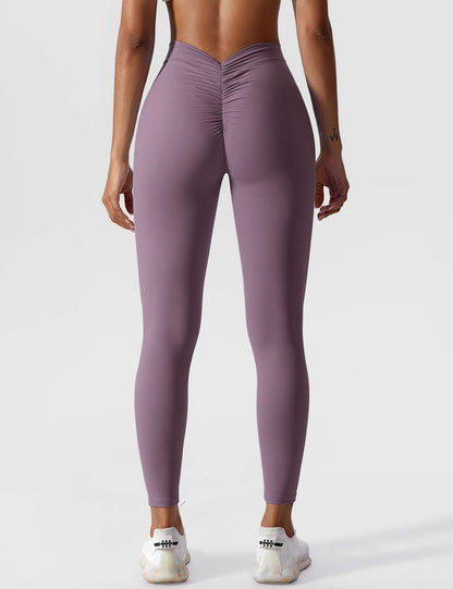 Hohe Stretch Leggings Damen Nahtlos Scrunch
