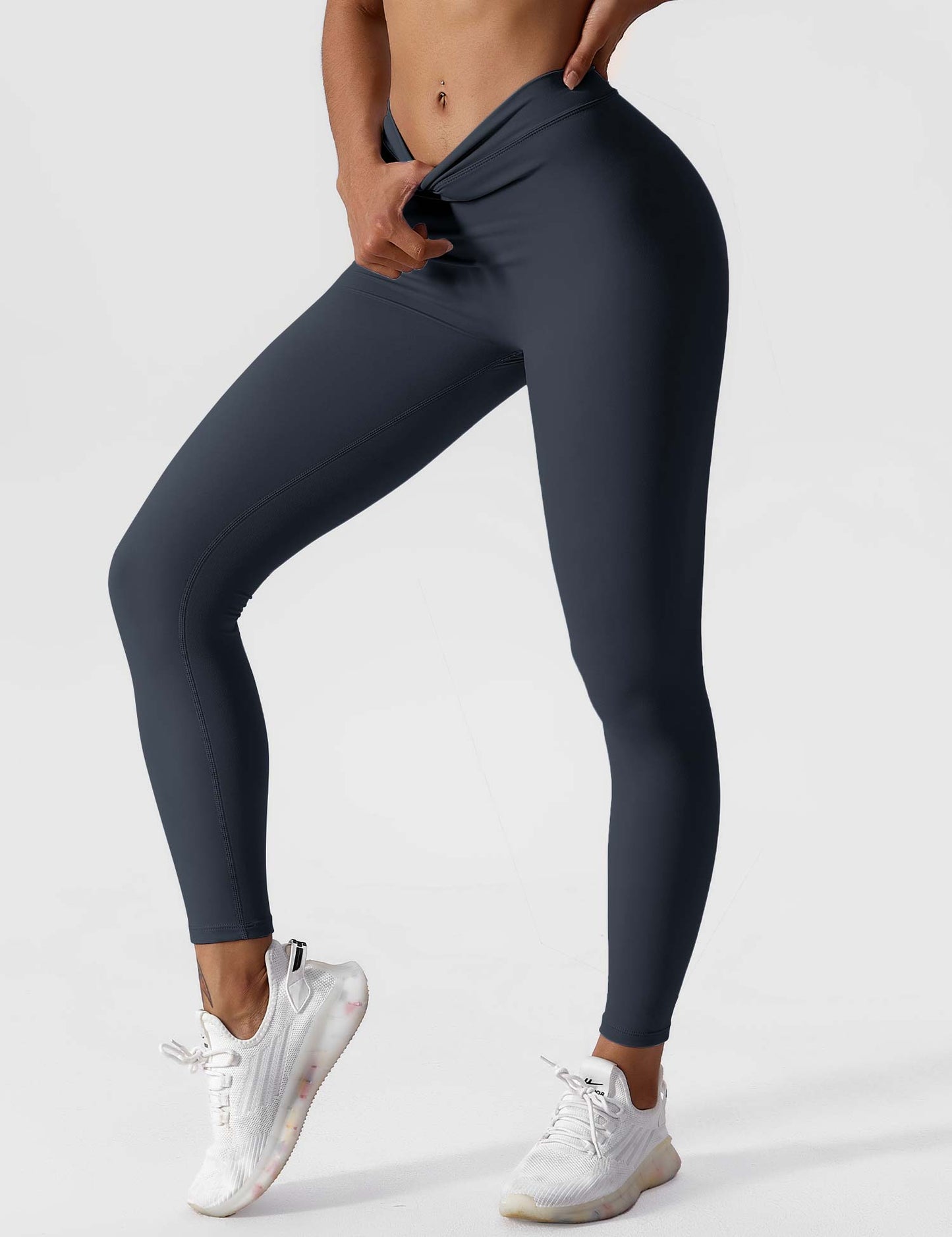 Hohe Stretch Leggings Damen Nahtlos Scrunch