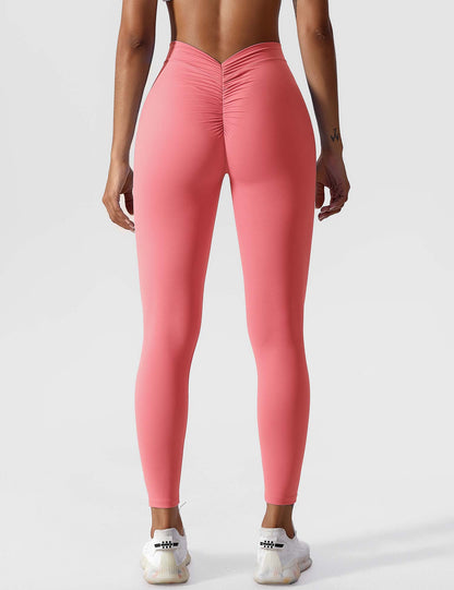 Hohe Stretch Leggings Damen Nahtlos Scrunch