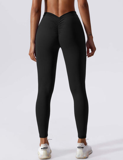 Hohe Stretch Leggings Damen Nahtlos Scrunch