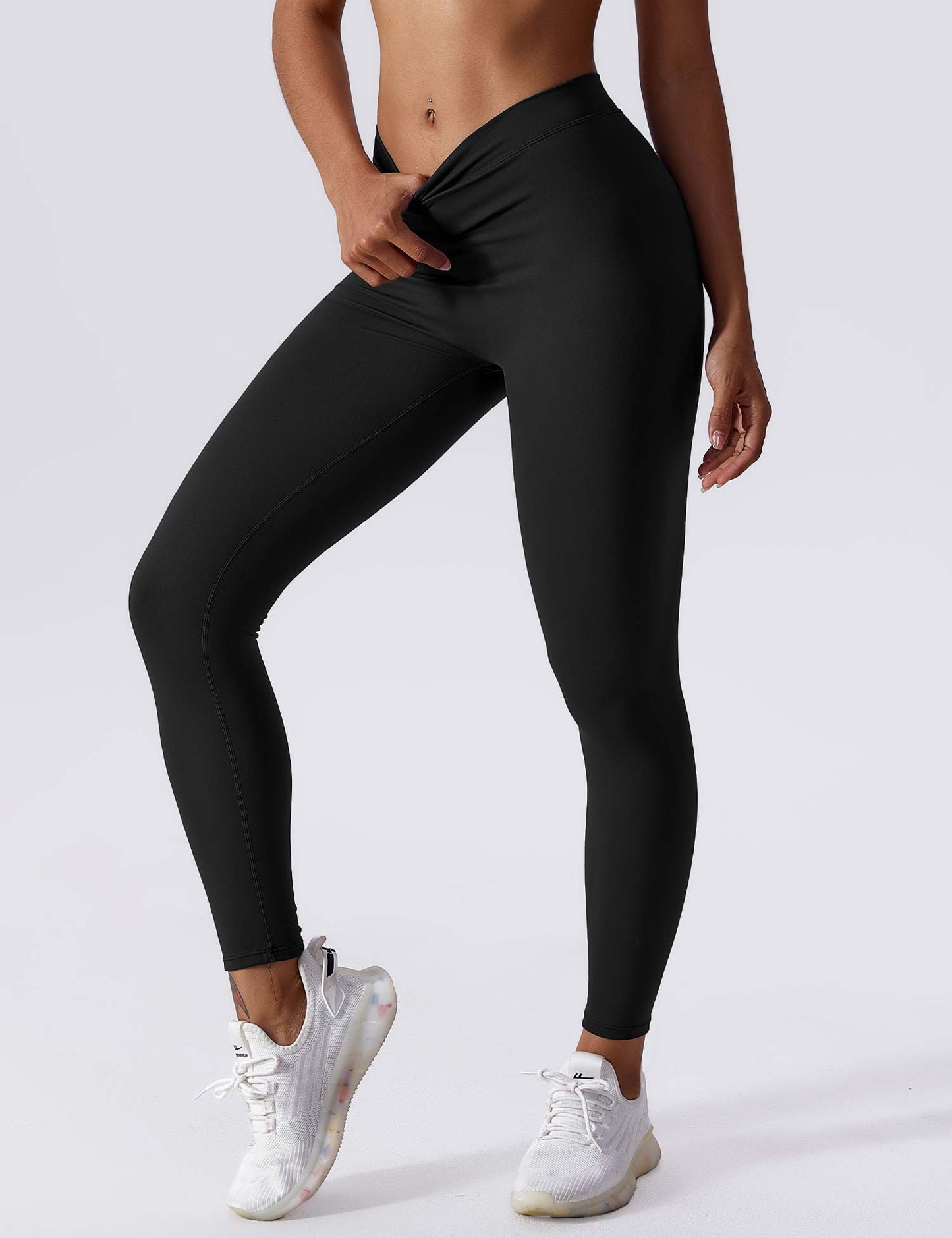 Hohe Stretch Leggings Damen Nahtlos Scrunch