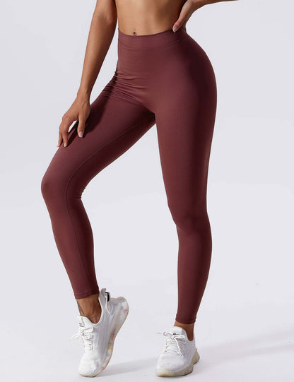 Hohe Stretch Leggings Damen Nahtlos Scrunch