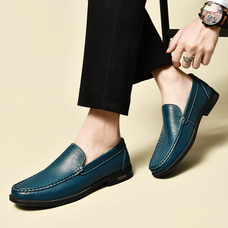 Herren Loafer Schuhe Elegant Lederschuhe Schwarz