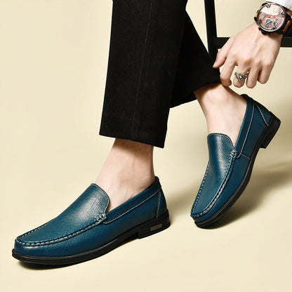 Herren Loafer Schuhe Elegant Lederschuhe Schwarz
