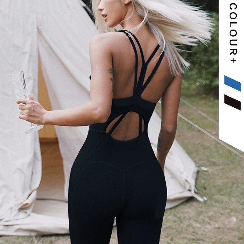 Yoga Bodysuit Sportlich Fitness Einteiler Trainingbekleidung Damen