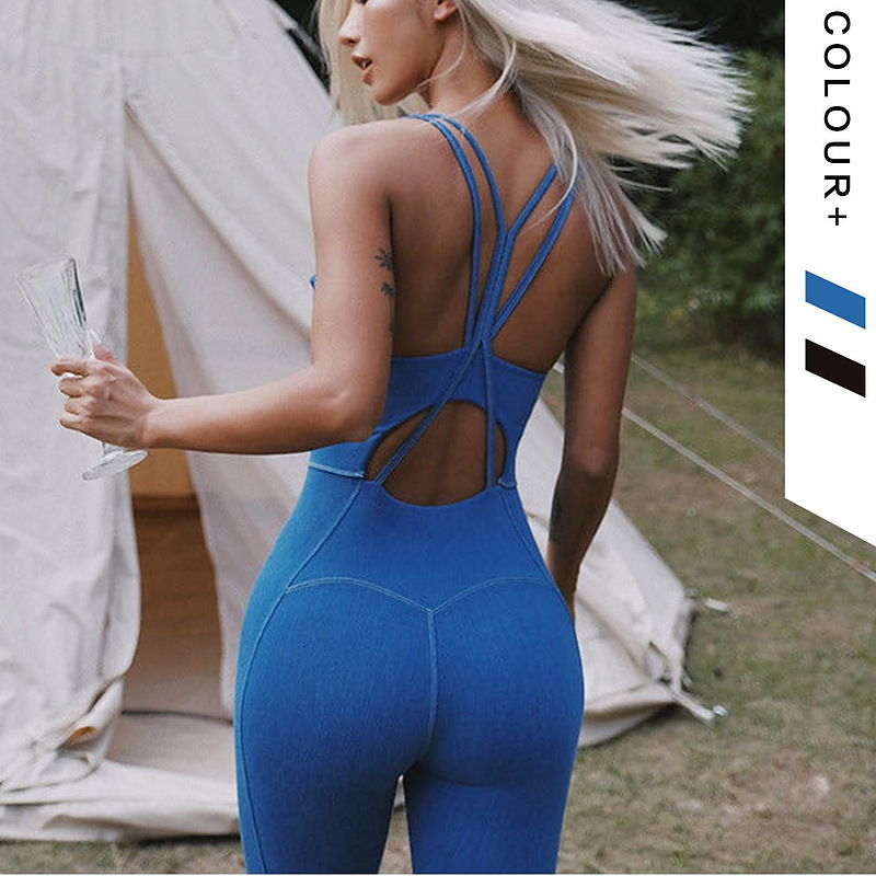 Yoga Bodysuit Sportlich Fitness Einteiler Trainingbekleidung Damen
