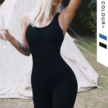 Yoga Bodysuit Sportlich Fitness Einteiler Trainingbekleidung Damen
