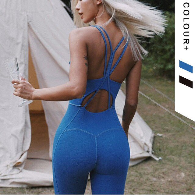 Yoga Bodysuit Sportlich Fitness Einteiler Trainingbekleidung Damen