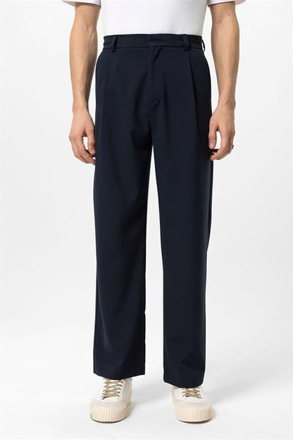 Marineblaue Herrenhose Hochtailliert Slim Fit - BerlinGlamour