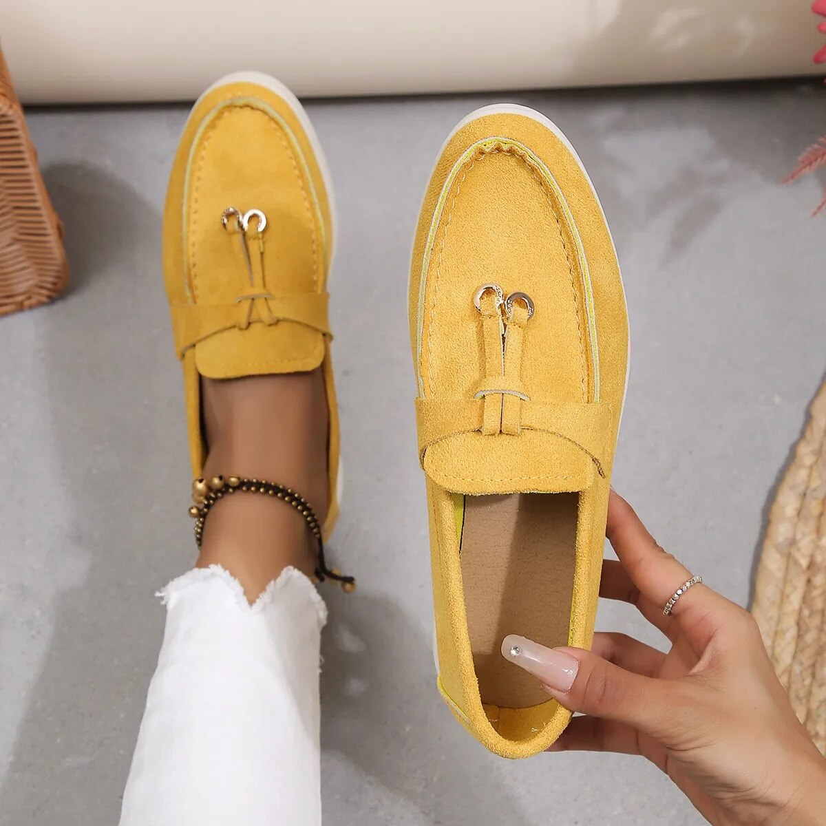 Damen Loafers Bequem Schuhe Komfort