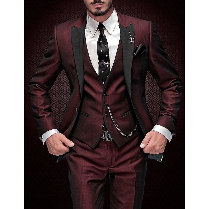 Herren Anzug Set: 3-teilig Leinen Business Blazer Hose - BerlinGlamour