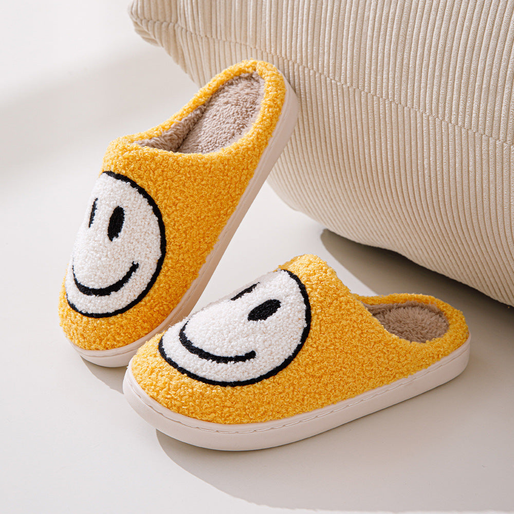 Weiche Pelzpantoffel Smiley Muster Warm
