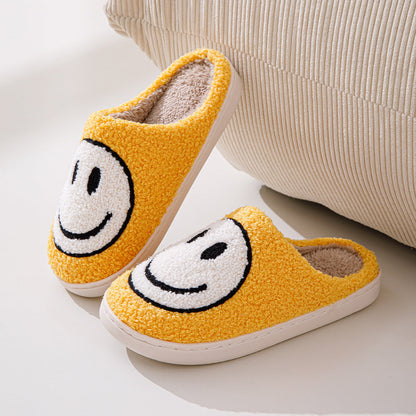 Weiche Pelzpantoffel Smiley Muster Warm